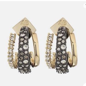 Alexis Bittar 14K gold plate Celestial Crystal Encrusted Orbiting Hoop Earrings